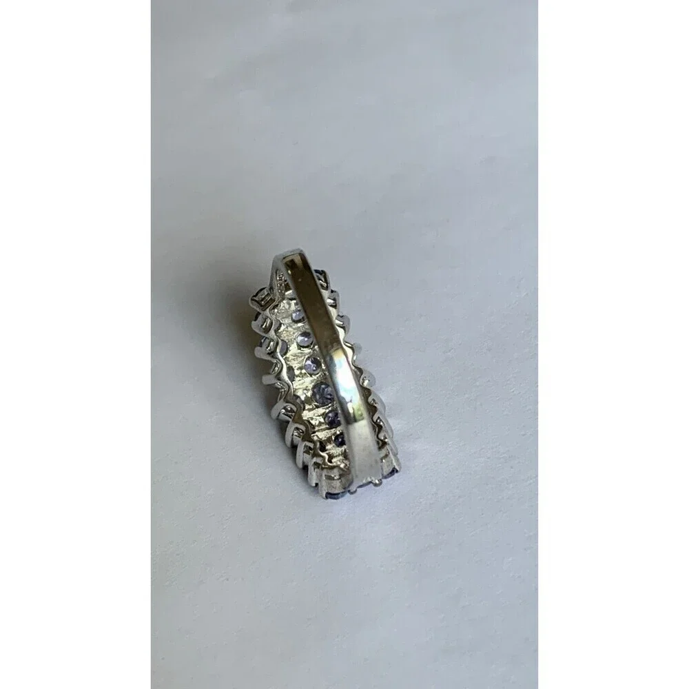 Purple Pyramid Ring Size 7 - 1.6 ct Lolite Rhodium Plated .925 Sterling Silver
